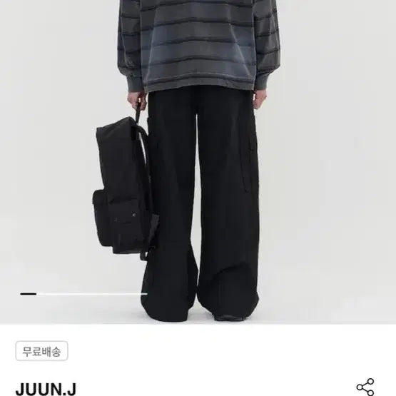 [BUNJANG] Juun.J Overdyed Stripe Long Sleeve Gray / (S) 준지 오버다잉 스트라이프 롱슬리브 그레이