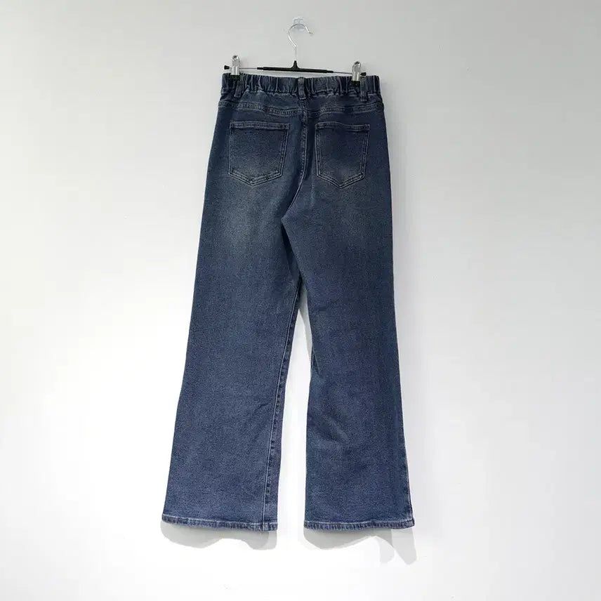 [BUNJANG] Mid-Wash Straight Leg Denim Pants / 뒷밴딩 중청 일자 데님 팬츠