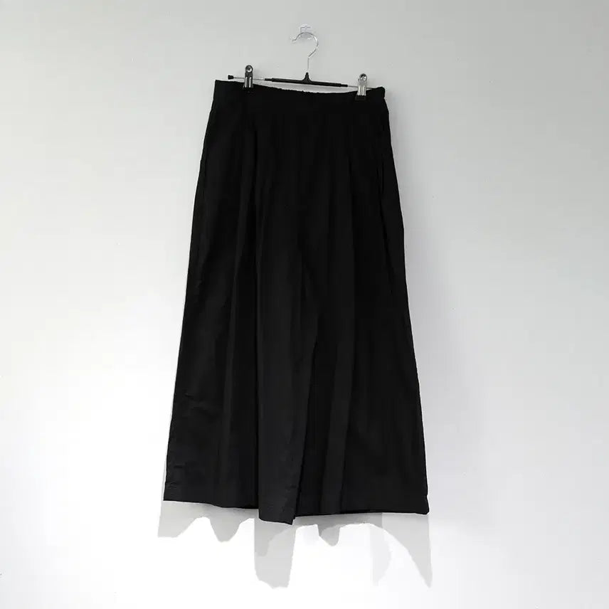 [BUNJANG] Black A-line Long Skirt Pants / 밴딩 블랙 A라인 롱 스커트 팬츠