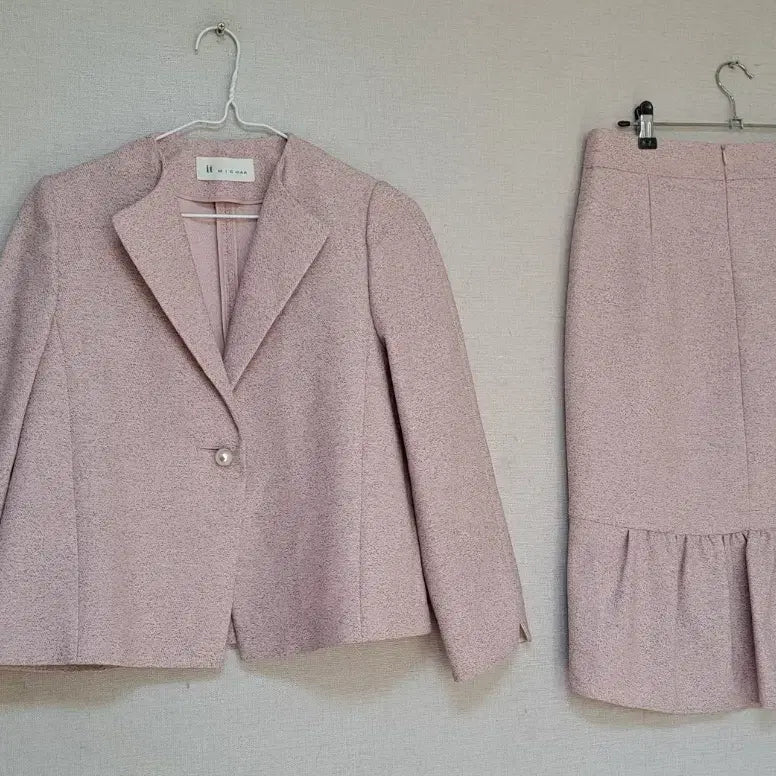 [BUNJANG] IT Misha Pink Tweed Suit Set / it 미샤 핑크 트위드 정장 세트