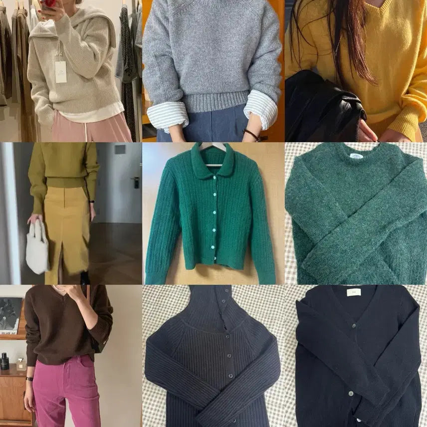 [BUNJANG] Assorted Knitwear Bundle Set / 가디건+니트 9개 일괄 판매