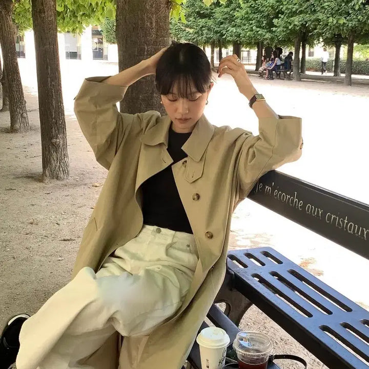[BUNJANG] LeMore Classic Trench Coat (Sand Beige) / 르모어 클래식 트렌치코트 (샌드베이지)