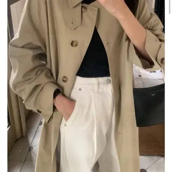 [BUNJANG] LeMore Classic Trench Coat (Sand Beige) / 르모어 클래식 트렌치코트 (샌드베이지)