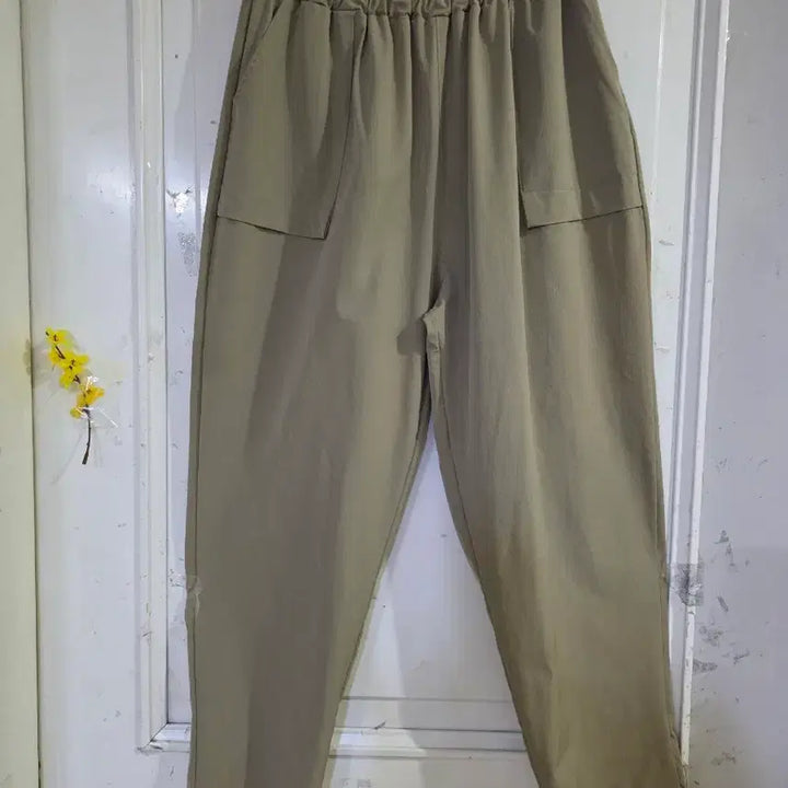 [BUNJANG] Spring Summer Breathable Elastic Waist Baggy Pants / 봄 여름  바스락. 스판 밴딩. 베기통바지  깨끗해요  77사이즈