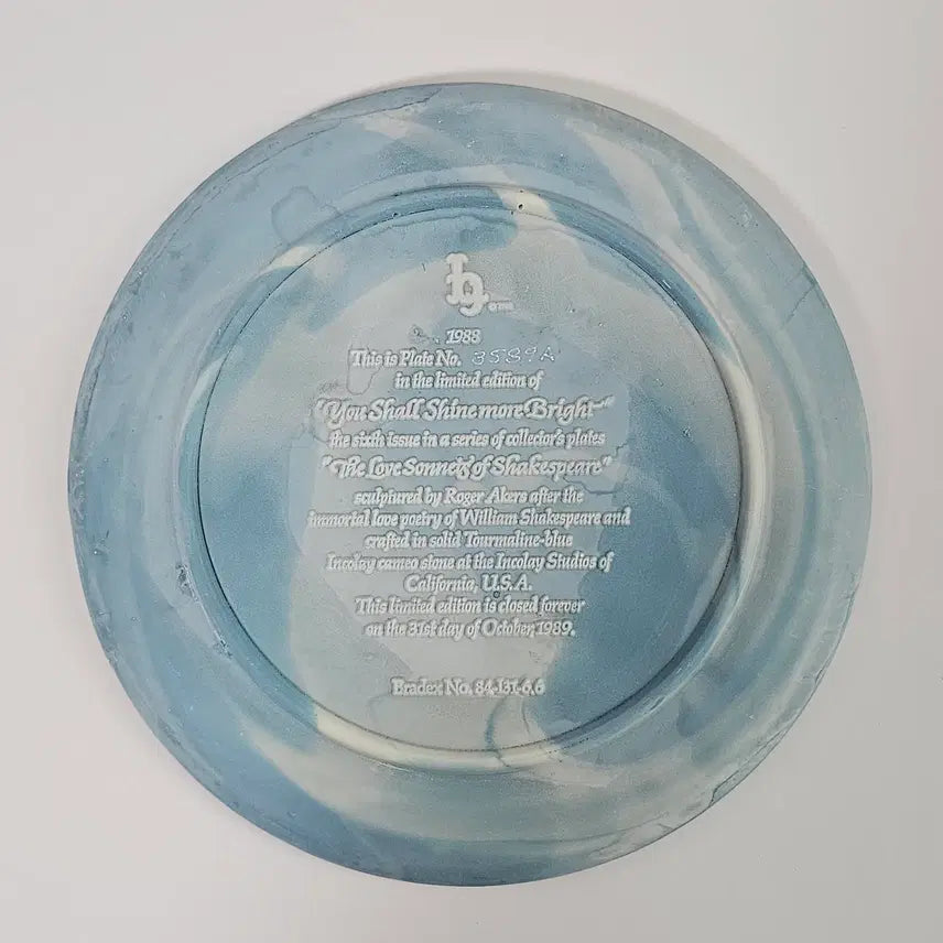 [BUNJANG] Incolay Studios Shakespeare Sonnet Decorative Plate / [USA] 캘리포니아 인콜레이 스튜디오 장식 접시 U4
