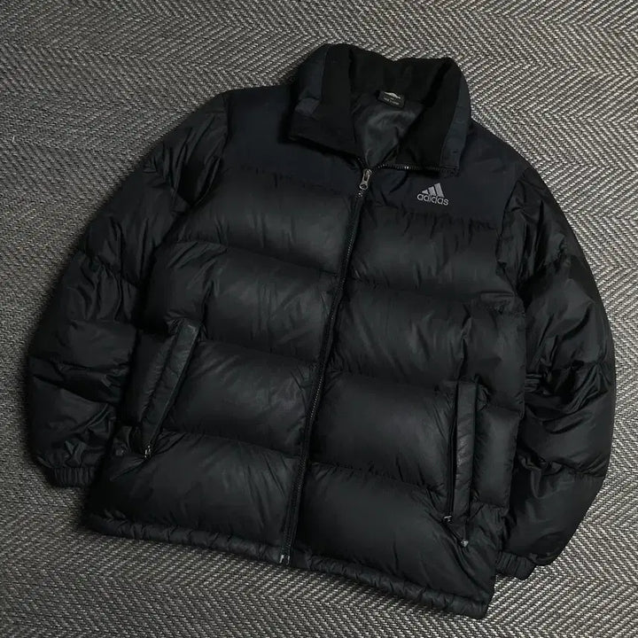 [BUNJANG] Adidas Duck Down Puffer Jacket Black / 아디다스 자수로고 덕 다운 푸퍼 패딩 블랙o 5395