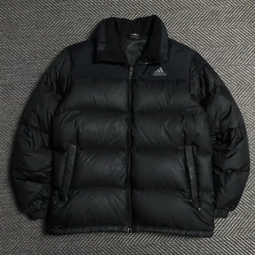 [BUNJANG] Adidas Duck Down Puffer Jacket Black / 아디다스 자수로고 덕 다운 푸퍼 패딩 블랙o 5395