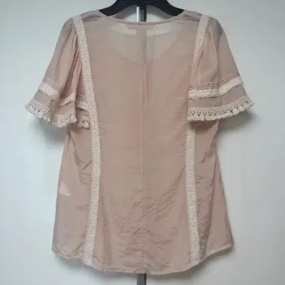 [BUNJANG] Rennyon Pink Lace Blouse / 레니본 핑크 레이스 블라우스