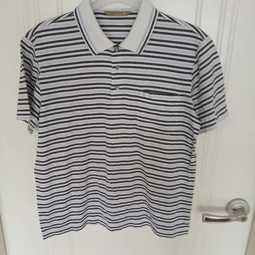 [BUNJANG] GALAXY Stripe Short Sleeve Polo Shirt / 갤럭시 GALAXY 스트라이프 반팔 카라티 95
