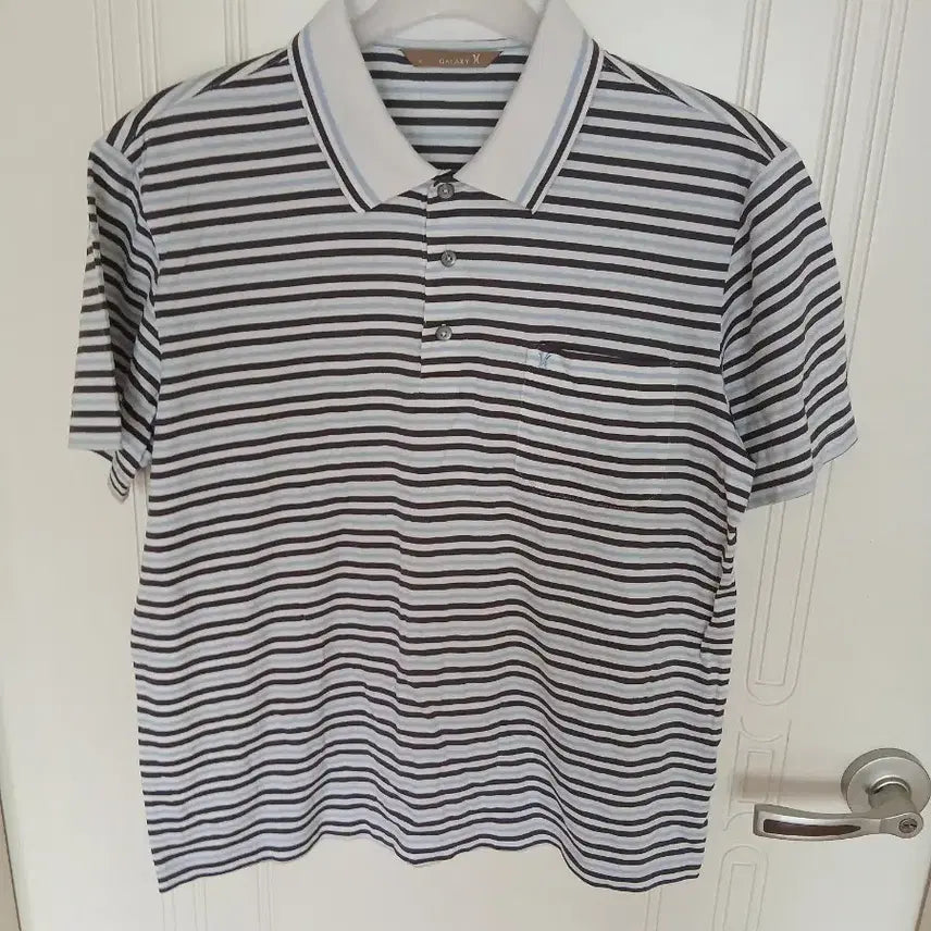 [BUNJANG] GALAXY Stripe Short Sleeve Polo Shirt / 갤럭시 GALAXY 스트라이프 반팔 카라티 95