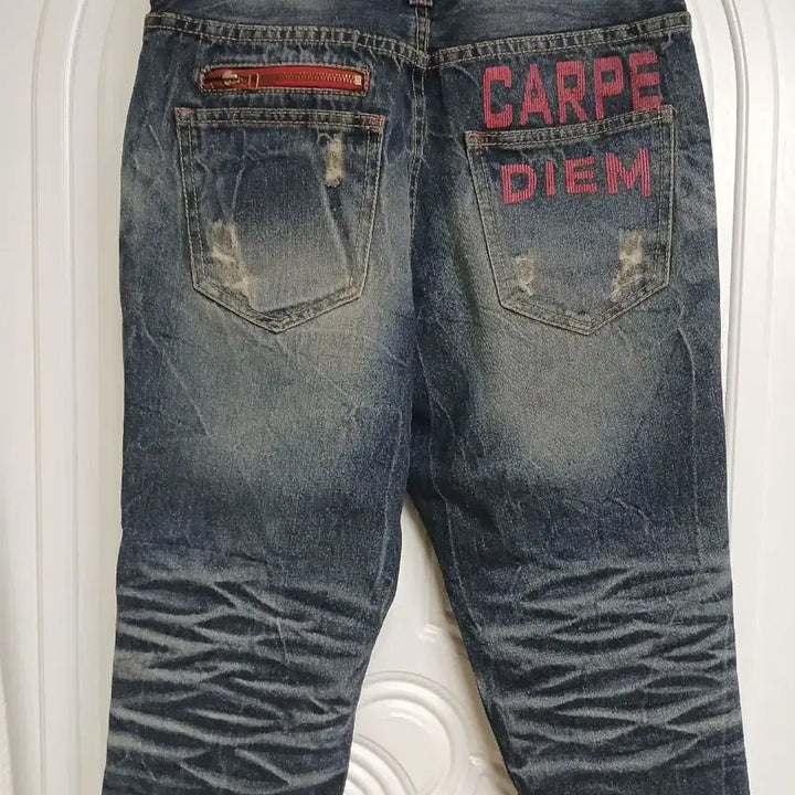 [BUNJANG] CARPE DIEM Washed Denim 7/10 Jeans / CARPE. DIEM 남성 청바지 7부 남자 데님청바지반바지