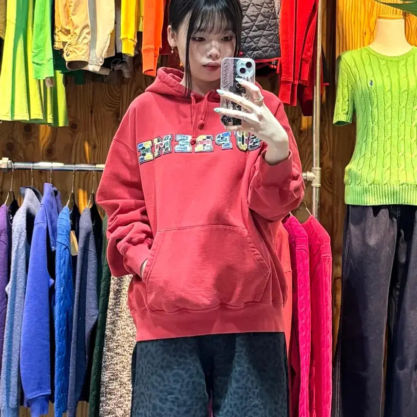 [BUNJANG] Supreme Color Spelling Patch Washed Red Hoodie / S SUPREME 슈프림 컬러 스펠링 패치 워싱 레드 후드티