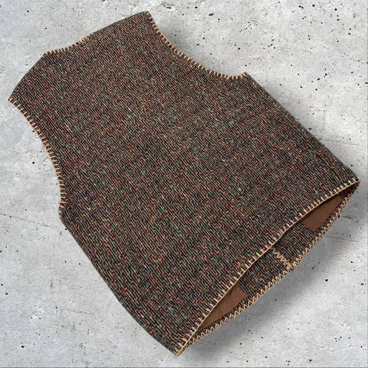 [BUNJANG] SYSTEM Tweed Check Quilted Vest / 93s 시스템 빈티지 SYSTEM 트위드 체크 누빔 조끼 베스트
