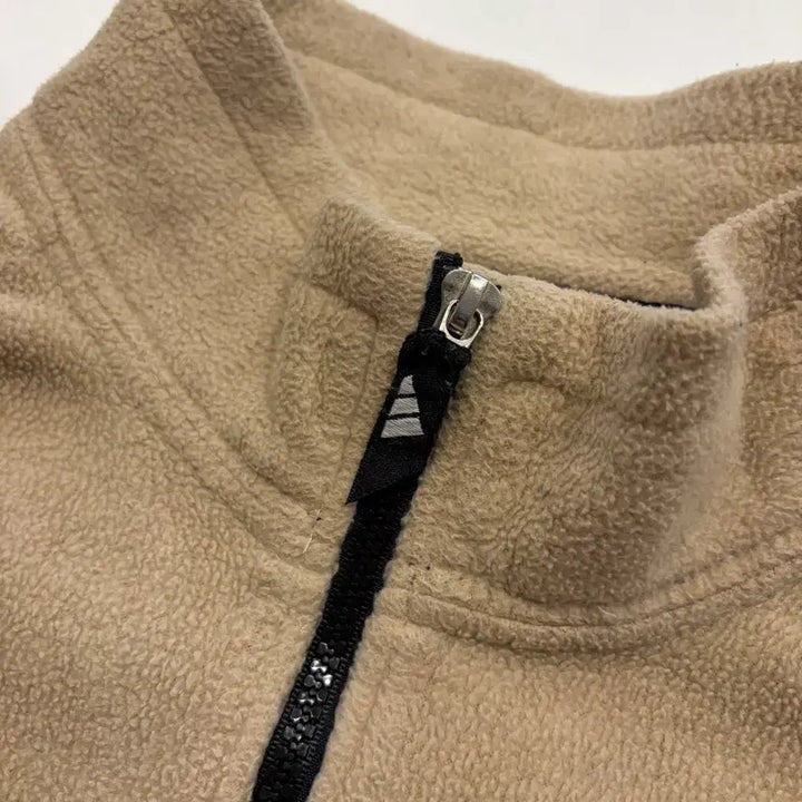 [BUNJANG] Adidas Old Big Logo Beige Fleece Jacket / [L] 아디다스 올드 빅로고 베이지색 후리스 집업