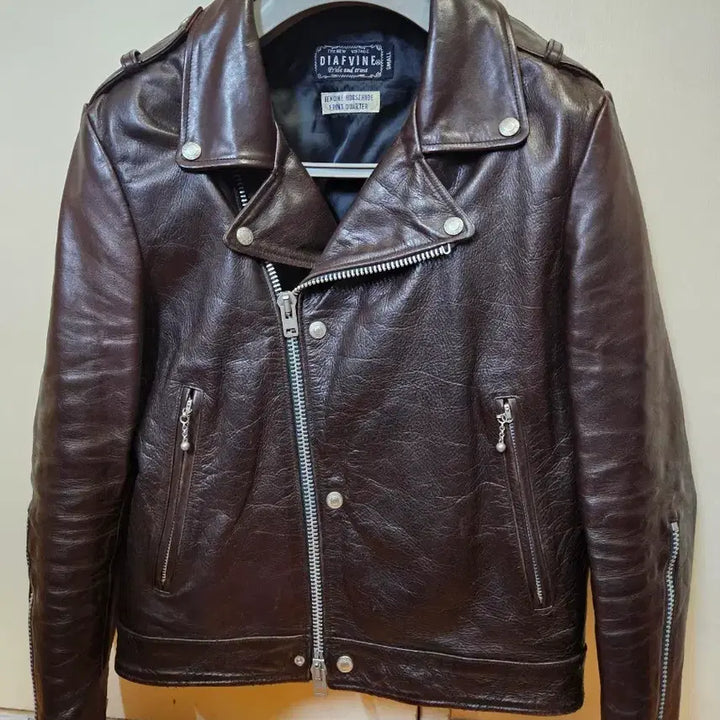 [BUNJANG] D.P.A.F Johnny Horsehide Leather Double Rider Jacket / 95 M) 디아프바인 죠니 홀스하이드 말가죽 더블라이더 레더 자켓