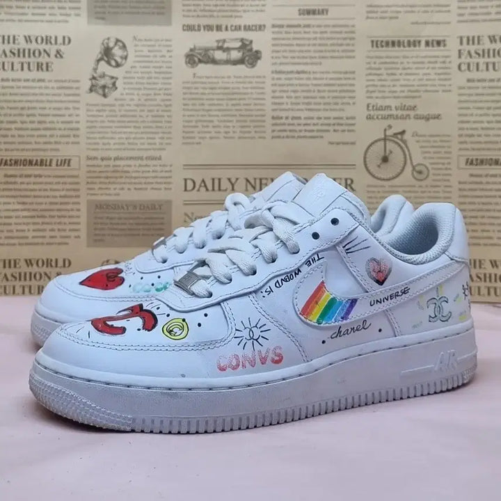[BUNJANG] Nike Air Force 1 Custom Sneakers 240 / 나이키 에어포스1 커스텀 운동화 240