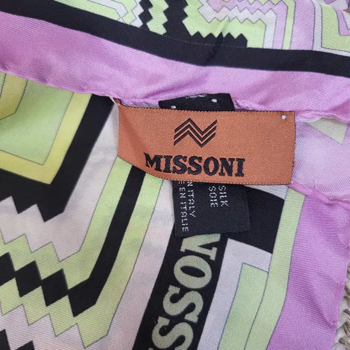 [BUNJANG] Missoni Multicolor Pattern Silk Scarf / 미쏘니 멀티컬러 패턴 실크 스카프
