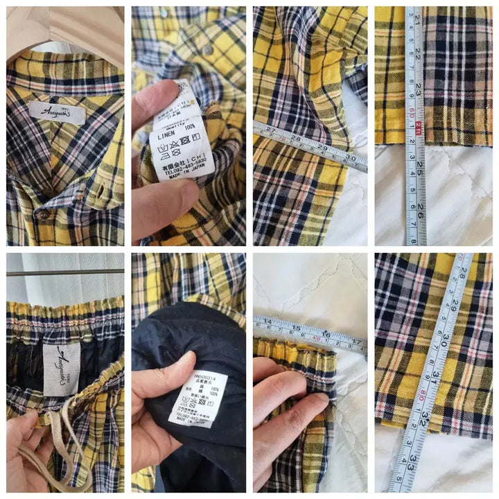 [BUNJANG] ichi Antiquites Tartan Check Linen Set / ichi Antiquites 이치안티크 타탄체크 리넨 셋업