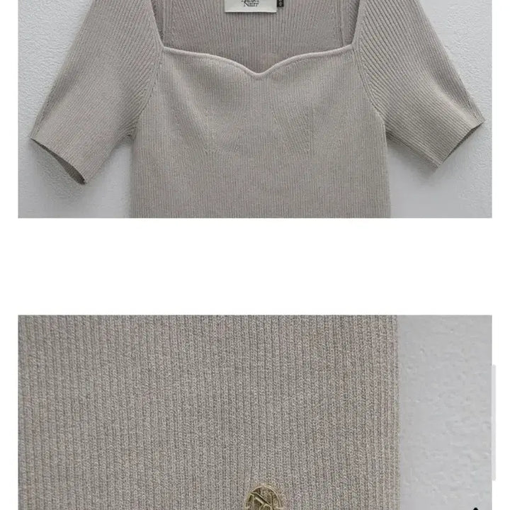 [BUNJANG] Atelier Nine Square Neck Knit Top / 아뜰리에나인 반팔 니트 블루