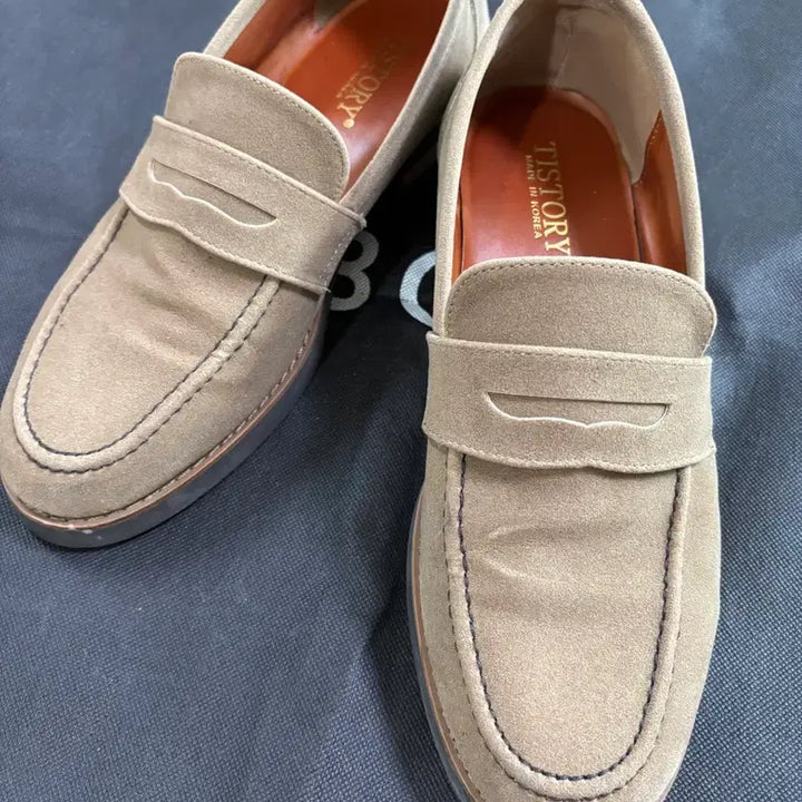 [BUNJANG] TISTORY Suede Loafers Beige 280 / TISTORY 스웨이드 로퍼 베이지 280