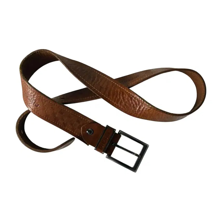 [BUNJANG] Diesel Brown Leather Belt / [DIESEL] 디젤 브라운 레더 벨트