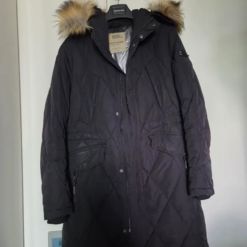 [BUNJANG] National Geographic Utility Long Padded Jacket Black / 내셔널지오그래픽 유틸리티 롱 패딩 블랙