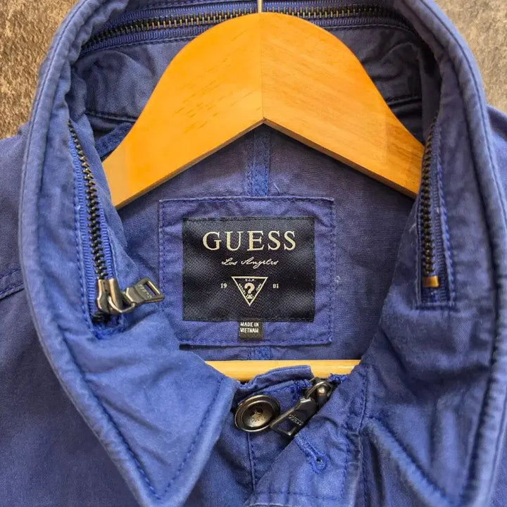 [BUNJANG] GUESS Blue Cotton Field Jacket / 게스(GUESS)블루 야상 스타일 면 자켓