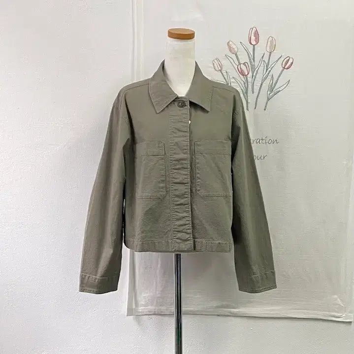 [BUNJANG] GU Khaki Crop Denim Women&