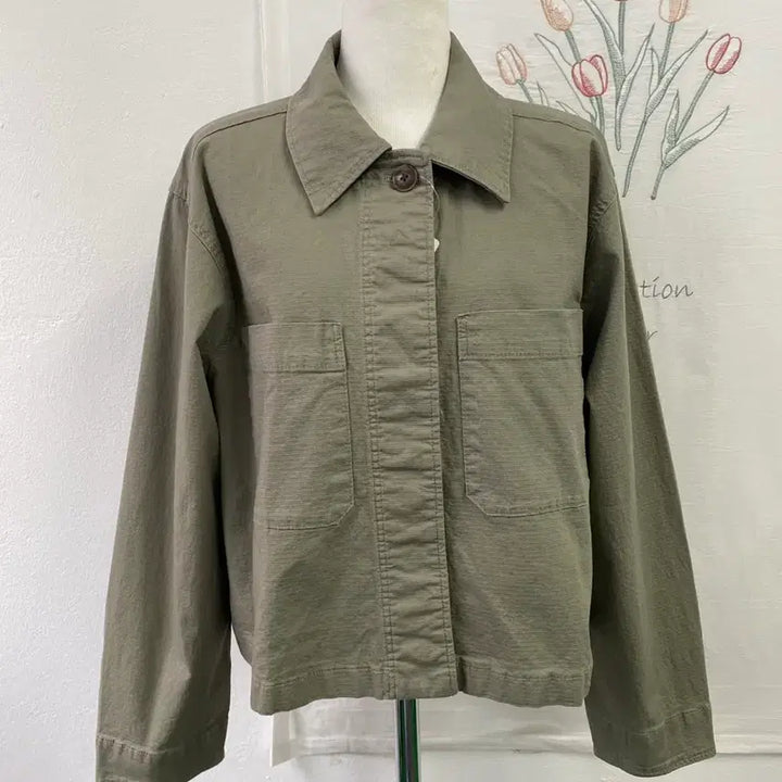 [BUNJANG] GU Khaki Crop Denim Women&