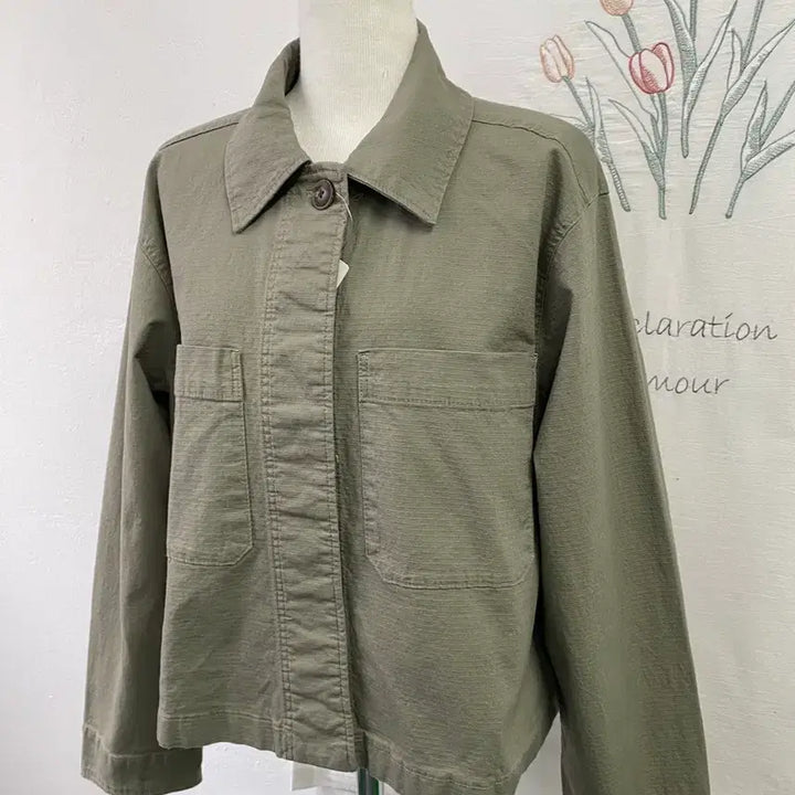 [BUNJANG] GU Khaki Crop Denim Women&