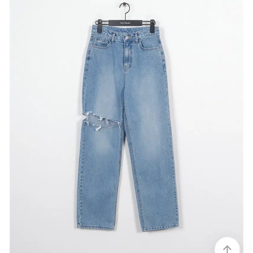 [BUNJANG] M Wide Ripped Jeans / M) 찢어진 와이드 청바지