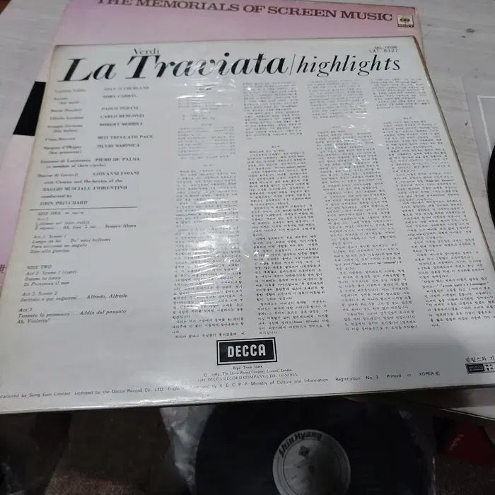 [BUNJANG] Various Artists La Traviata Highlights LP Record / 민트급 엘피/클래식 - 라트라비아타 하이라이트