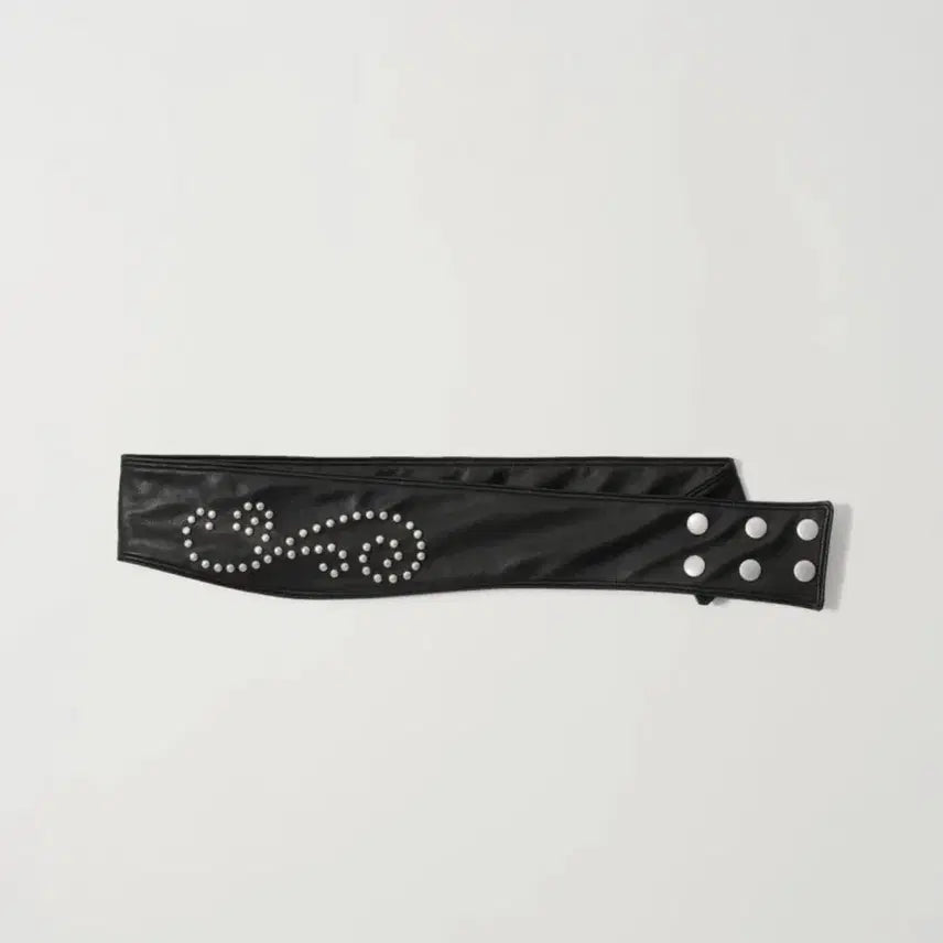[BUNJANG] Asura Swirl Studded Belt Black / 아수라 스윌 스터드벨트 블랙