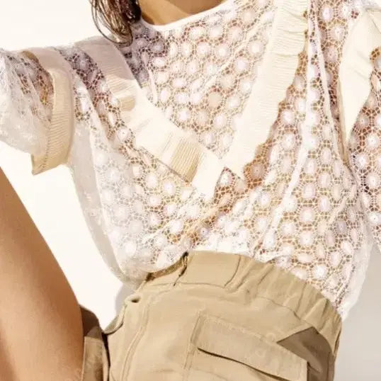 [BUNJANG] Sandro Lace Blouse / 새옷 산드로 레이스 블라우스 듀엘지컷보브오즈세컨에고이스트마쥬랑방