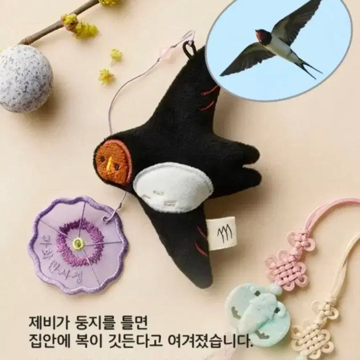 [BUNJANG] Amore Mall Lucky Charm Magnet Keychain Swallow / 아모레몰 길조 마그넷 키링 제비