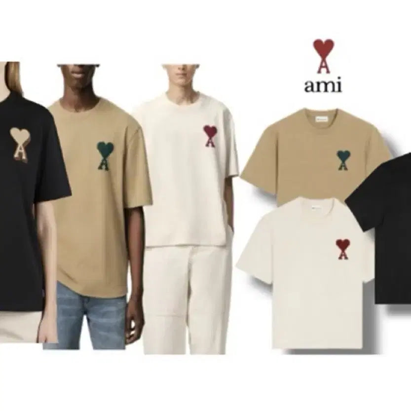 [BUNJANG] Big Logo Embroidered Short-Sleeve T-Shirt / 아미 빅로고 자수 반팔티