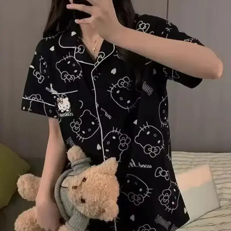 [SOLD OUT] 블랙 키티 잠옷세트