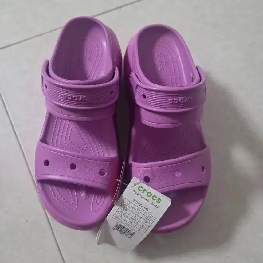 [BUNJANG] Crocs Mega Crush Sandal Purple W8 (250mm) / 크록스 메가 크러쉬 샌들 250 퍼플 w8