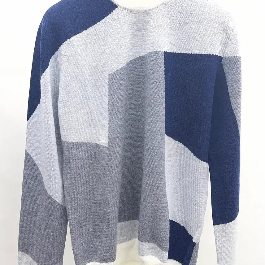 [BUNJANG] System Homme Color Block Knit / 시스템옴므 블럭장식 긴팔 니트