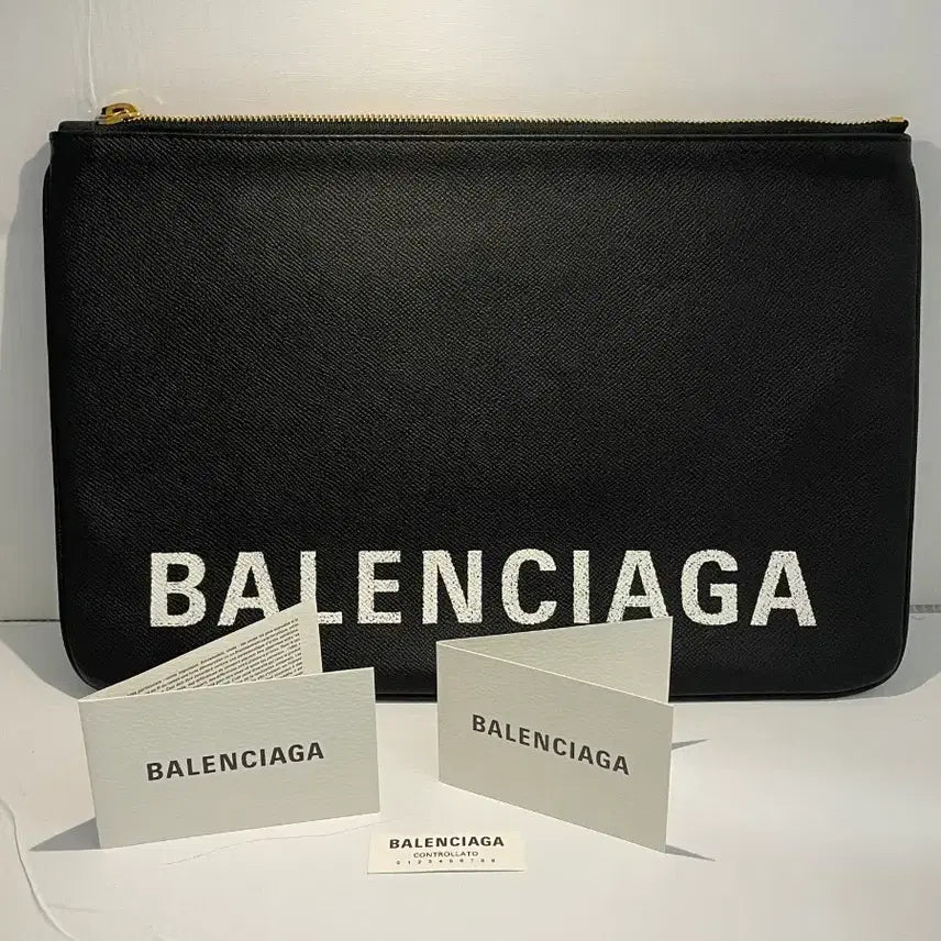 [BUNJANG] Balenciaga Black Logo Clutch Bag / 발렌시아가 블랙 로고 클러치 백