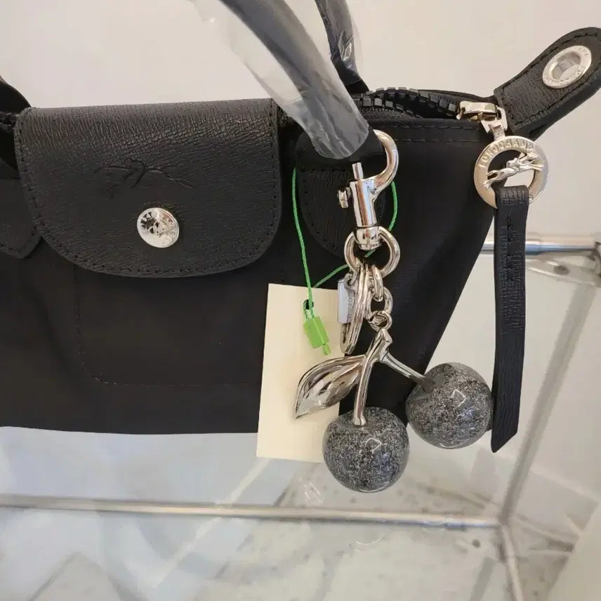 [BUNJANG] Coach Glitter Cherry Keyring Silver Grey / 정품)코치 글리터 체리키링 실버 그레이