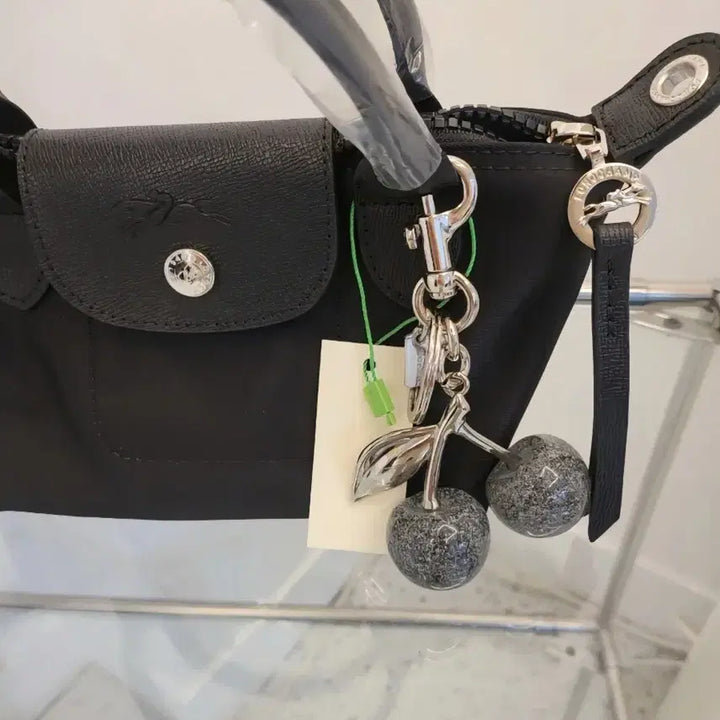 [BUNJANG] Coach Glitter Cherry Keyring Silver Grey / 정품)코치 글리터 체리키링 실버 그레이