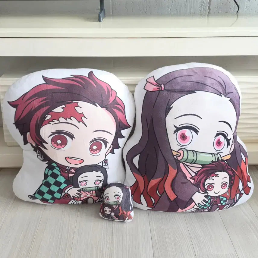 [BUNJANG] Demon Slayer Tanjiro &amp; Nezuko Cushion Keychain Set / 비공식 귀멸의칼날 탄지로 네즈코 쿠션 키링 쿠션 판매
