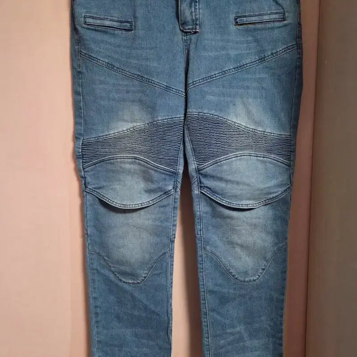 [BUNJANG] MOTO Rider Light Blue Denim Pants / MOTO 라이트 블루 라이더진 데님 팬츠