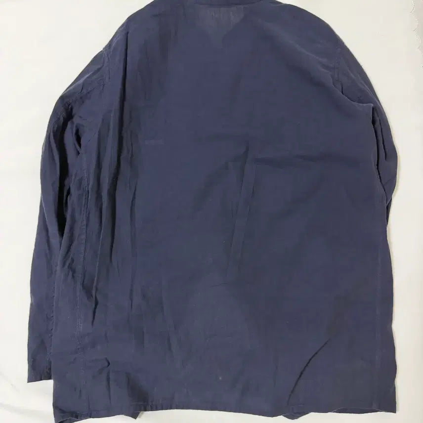 [BUNJANG] COMOLI Band Collar Shirt Navy / 코모리(COMOLI) 밴드 칼라 셔츠