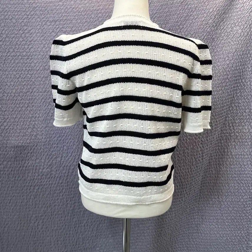[BUNJANG] TIME 24SS Striped Short-Sleeve Knit Top / TIME 타임 24SS 스트라이프 반팔 니트 새옷급