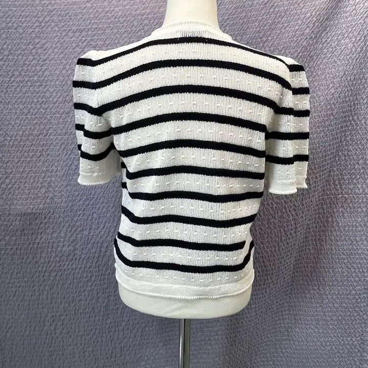 [BUNJANG] TIME 24SS Striped Short-Sleeve Knit Top / TIME 타임 24SS 스트라이프 반팔 니트 새옷급