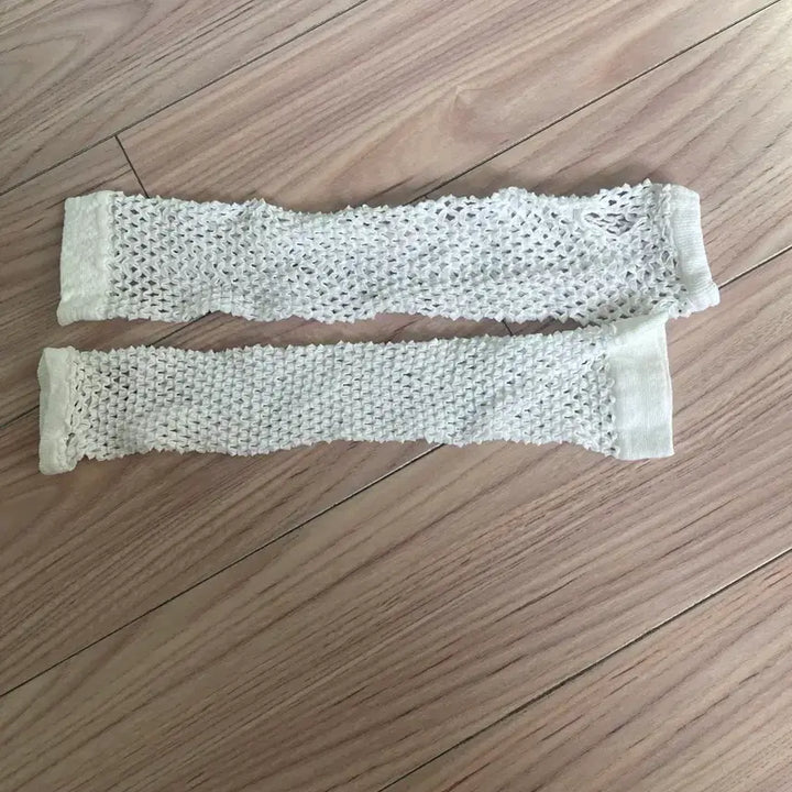 [BUNJANG] Japanese Fashion Mesh Arm Warmers Set (2 Pairs) / 일본 패션 망사 그물 암워머 밴드 토시 2쌍 4개 화이트