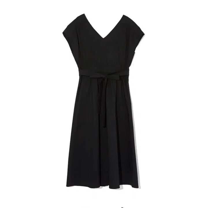 [BUNJANG] LAP Black V-Neck A-Line Midi Dress / LAP 브랜드 원피스