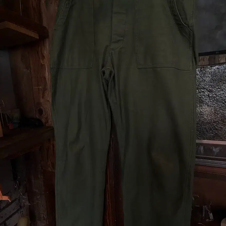 [BUNJANG] CIOTA Baker Pants Wide Straight Size 7 Olive / 시오타 베이커 팬츠 와이드 스트레이트 7사이즈